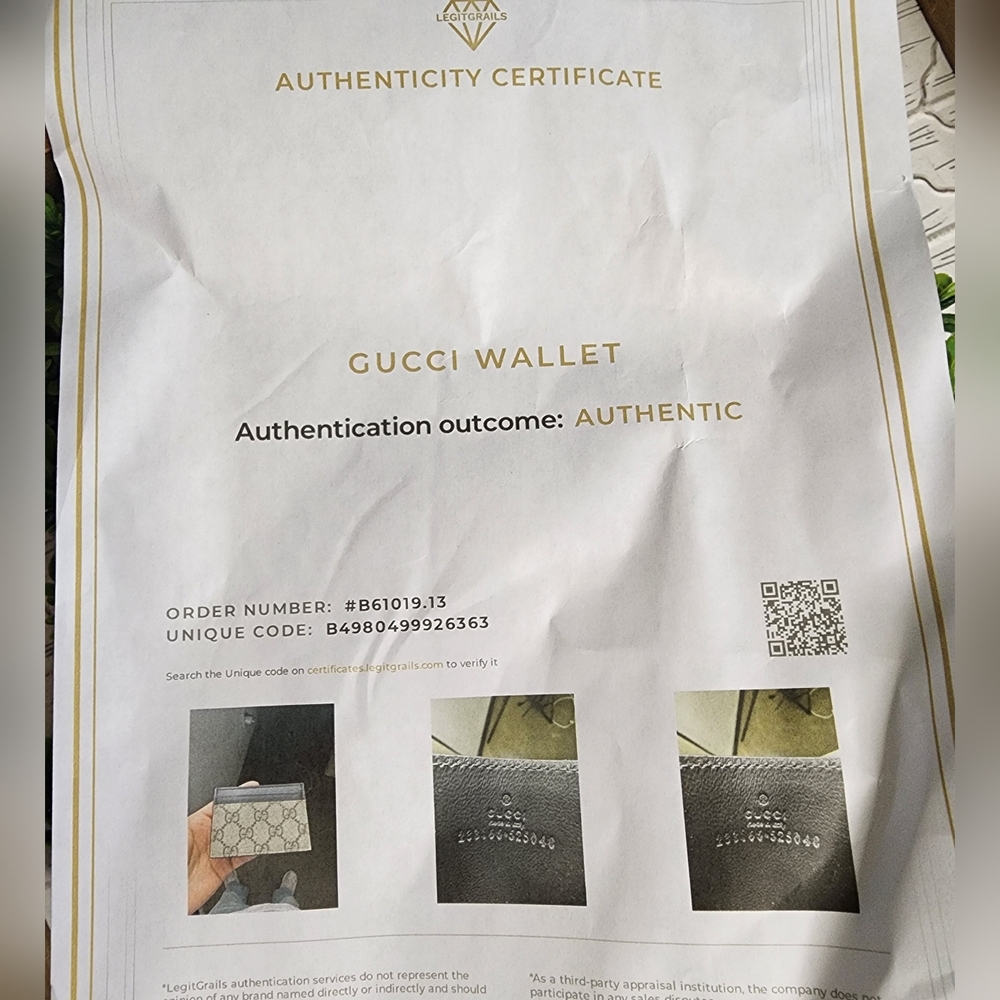 NWOT Gucci Cardholder With COA - Picture 8 of 8